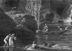Matin, Les Baigneuses, détail gauche, 1772 - Claude Joseph Vernet